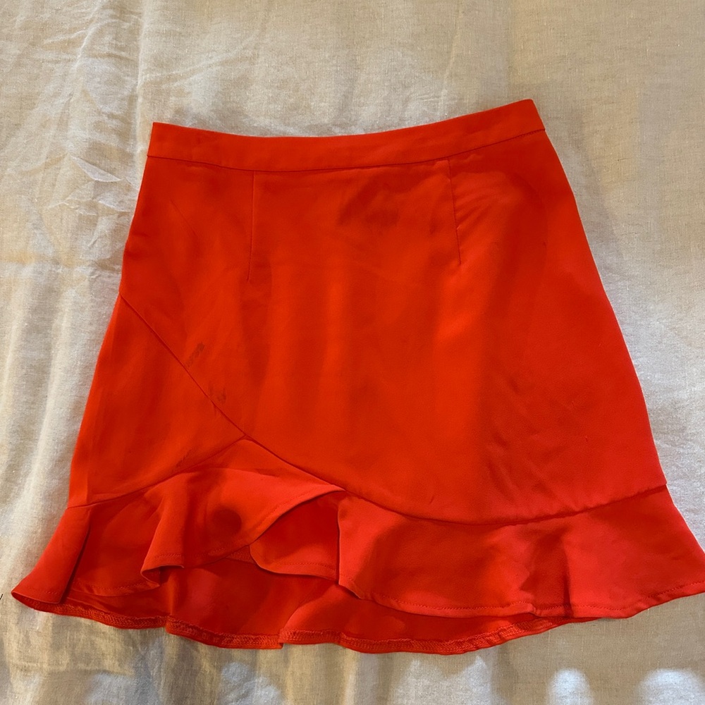 Superdown Vibrant Red Asymmetrical Mini Skirt